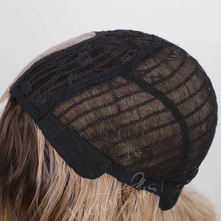 Top Quality Cheap Wholesale Vendor Heat Resistant Synthetic Fiber Lace Hair Wig Ombre Brown Dark Root Curly Long Body Wavy Women