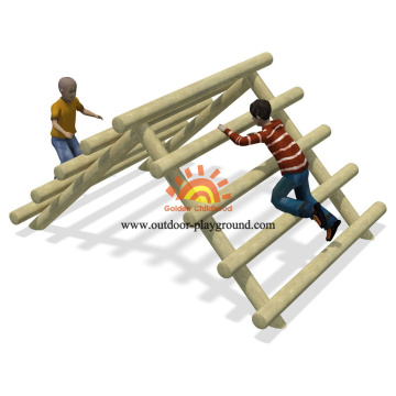 Structures d&#39;escalade de filet de maison de jeu en bois pour enfants