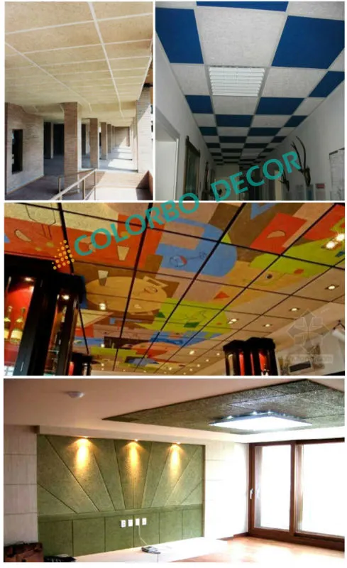 Wood Fiber Soundproof Ceiling Panel Acoustic Boards