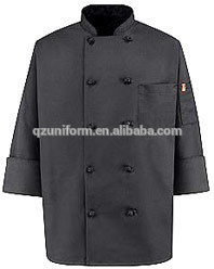 10Buttons 3/4Sleeve Black Jacket Style Executive Chef Workwear Uniform Coat W\/Embroidery Logo
