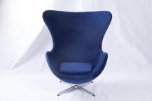 Blue Velvet Arne Jacobsen Egg Chair Replica