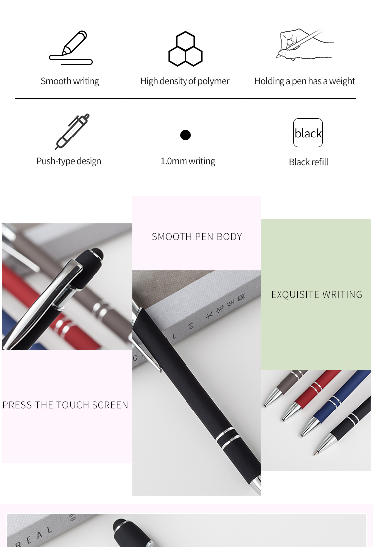 Hot selling promotional pen custom logo ball pen stylus metal pen with custom logo