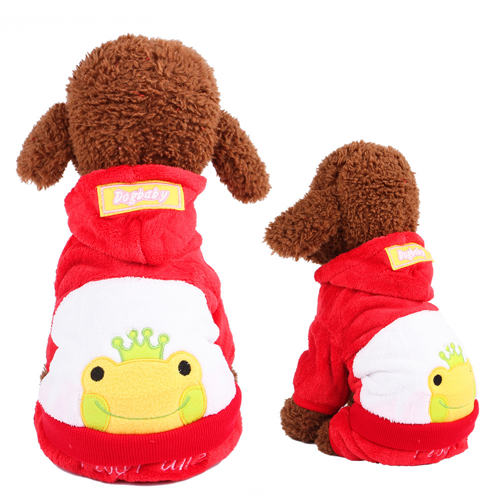 stock wholesale fashion warm cotton fleece Pet jumpsuit cartoon dog winter coat