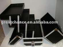 Lockable  Black Aluminum Train Case / Make Up Case