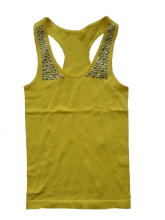 Women Sleeveless Top Vest Sequined Blouse (XD-YB022)