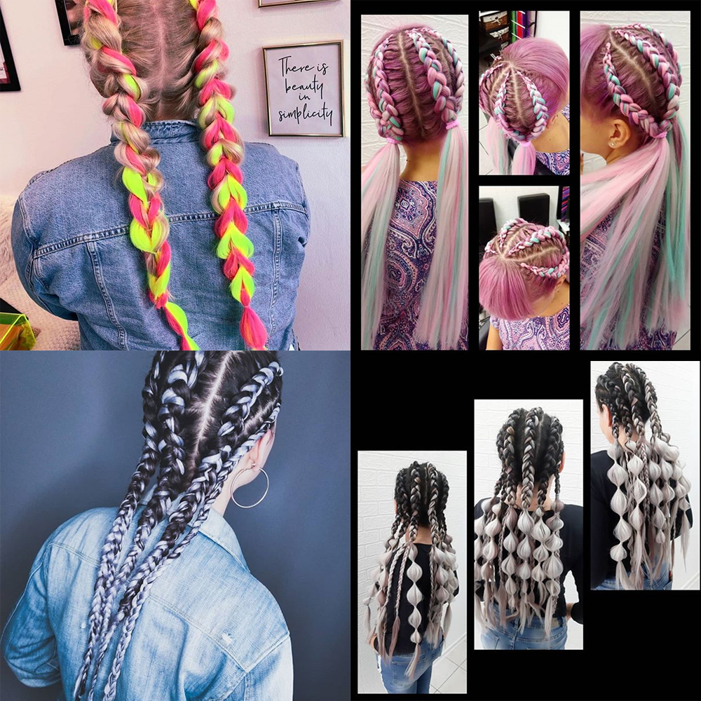 Factory Wholesale kanikalon synthetic  braiding hair 82inches 165g  Jumbo Braid,Synthetic Braiding Hair Extension