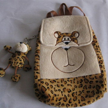 Comfortable plush leopard animal backpack