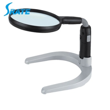 Folding Desktop Magnifier Glass Lens - 2.5X Handheld