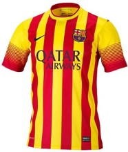 2013 Spain Barcelona Away Striped Soccer Jersey , Soccer uniform Thainland Quality