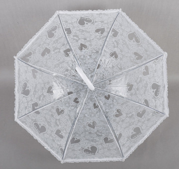 Transparent Long Handle Umbrella Imitates Lace Umbrellas