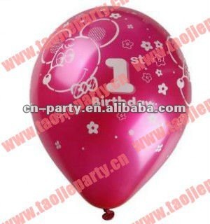 Latex balloon with numbers printed