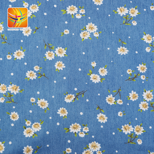 100% Cotton Denim Print Fabric For Garments