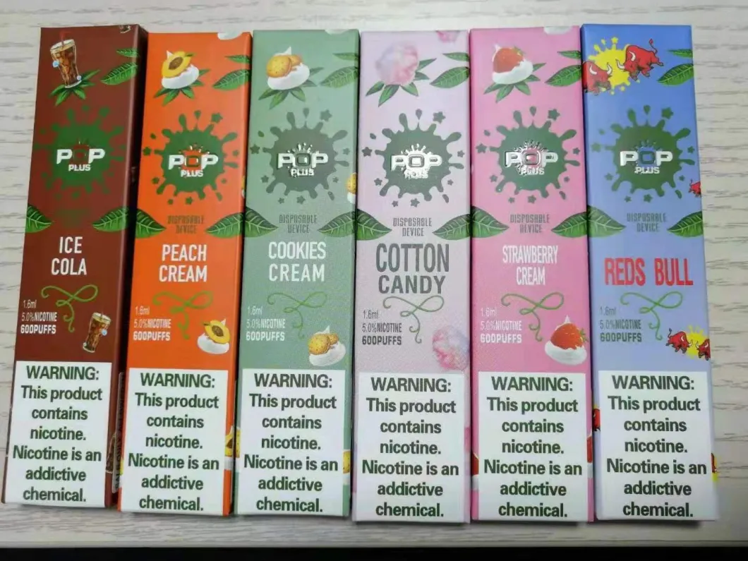 Factory Stock Big Sale Cheap Price Pop Plus 600 Puffs Flat Mini Disposable Vape