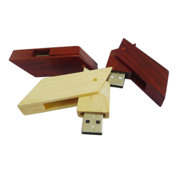 Square Wood USB Flash Drive Swivel USB Stick