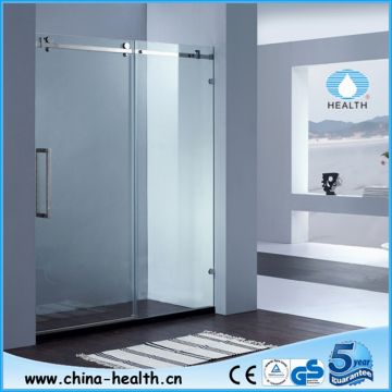 Stainless steel sliding glass shower partition