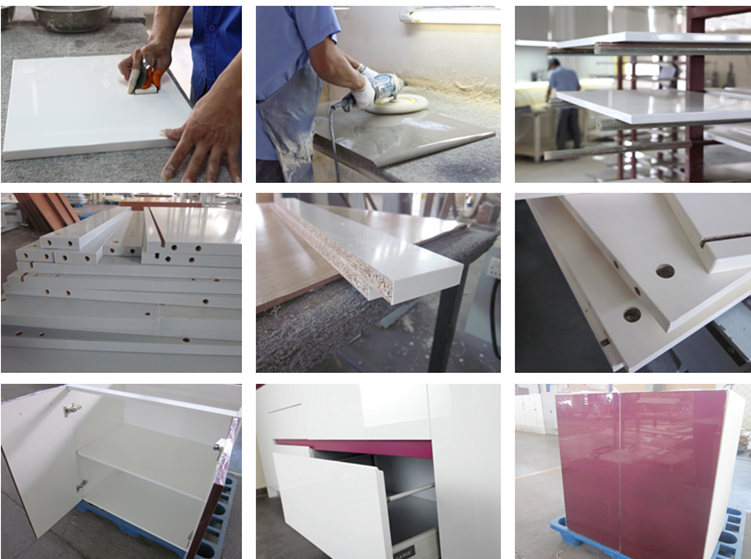 China diy MDF high gloss lacquer finish kitchen cabinets