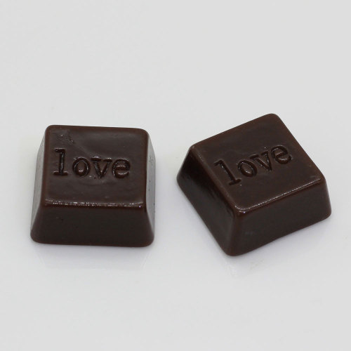 Hot koop Chocolade Snoep Vormige Kralen Liefde Geschilderde Hars Cabochon 100 stks Handgemaakte Ambachtelijke Decor Kralen Charms