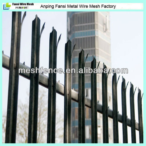W-section polymer coated 1.8m high security steel palisade fencing
