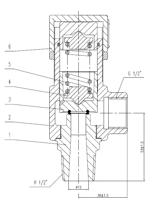 Spring Loaded Low Lift Threaded Safety Valve DN15 Pn16