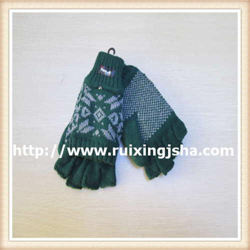 Men's Knitted Jacquard Flip Top Gloves Men's Knitted Jacquard Flip Top Gloves