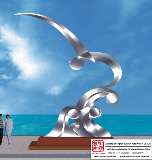 Stainless Steel Seabird Sculpture