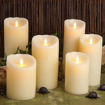 Unscented ivory Flameless luminara real flame effect Candle