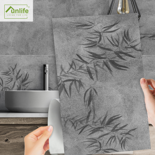 Funlife® 30X60cm Cement Bamboo Floor Stickers Wallpaper Peel & Stick Self-Adhesive Tile Stickers for Kitchen Backsplash Bathroom