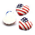 Kawaii Flag Heart Flatback Resin Cabochon For DIY Mobile Phone Case Hair Bow Slime Charm Decoration Supplies Embellishment