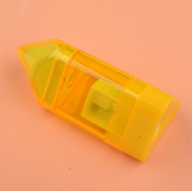 Bleistiftspitzer aus Kunststoff mit Radiergummi