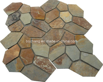 Random Slate Tile Mesh Flagstone Paving Slate
