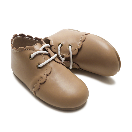 Partihandel Baby Oxford Shoes Soft Leather Toddler