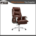 Silla de oficina de cuero reclinable con respaldo alto