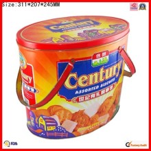 with handle metal custom print oval lollipop tin can