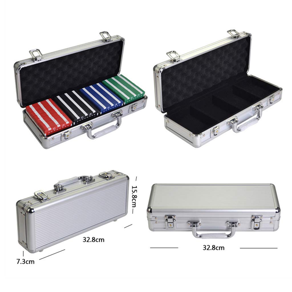 Silver 100/200 Capacity Aluminum Poker Chip Case Black Interior Casino Chip Storage & Carrying Case