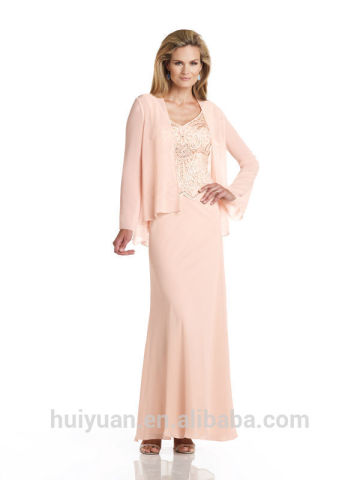 formal long sleeve chiffon beaded mother modest evening gowns