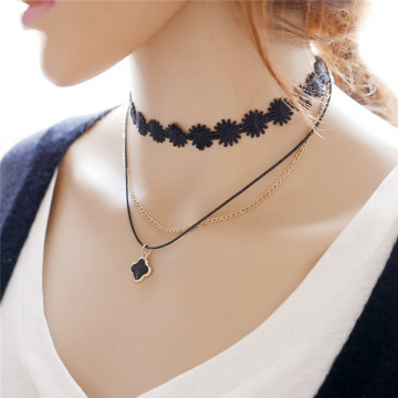 MYLOVE women simple necklace cheap black lace choker