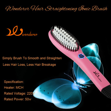 Pink Straightening Ionic Brush By Wonderer