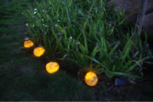 Solar string frosted stone,polyresin garden solar lights.