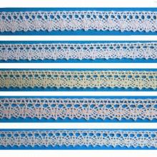 35 different widths colors cotton lace trims for cuff/neckline, available in white/black