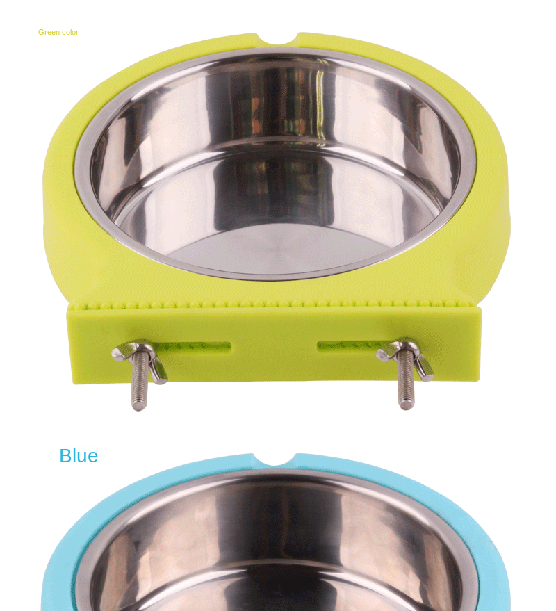 New Stainless Steel Bowl For Pet Hanging Bowl Tableware Anti-tumble Dog Basin