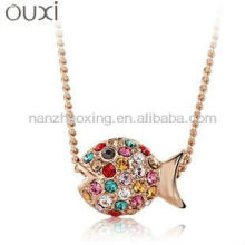 OUXI Fancy jewellery necklace with fish pendant Austrian Crystral