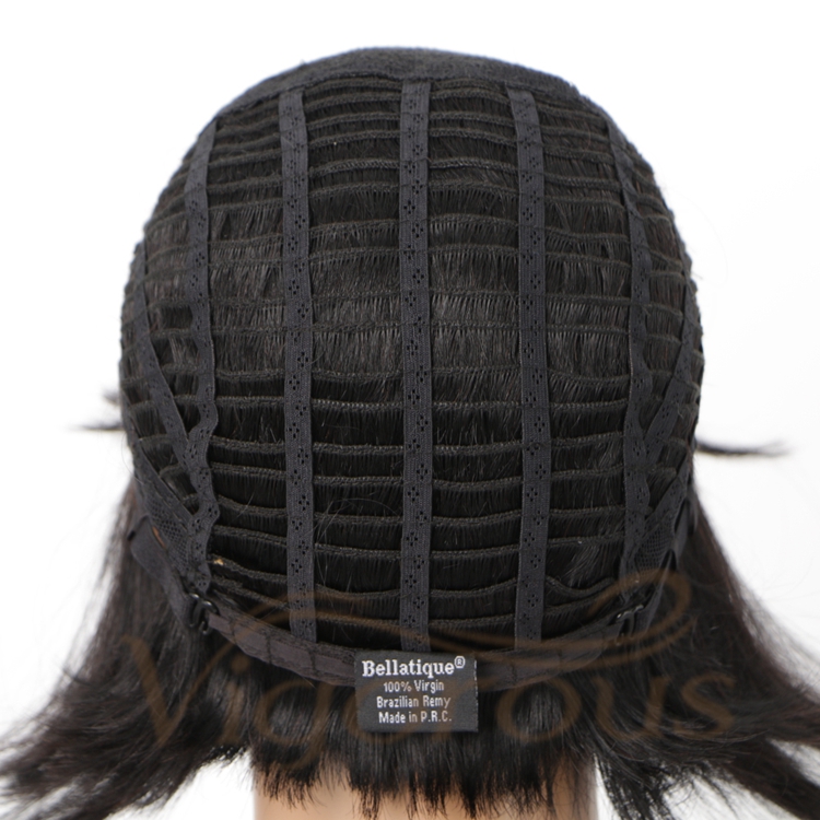 Silky Straight Bob With Neat Bangs Top Quality Amazon Products For Black Woman Cheap 100% Brazilian Human Hair Wigs