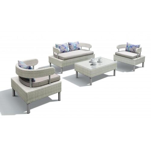 Pine Wicker patio arịa ime ụlọ sofa