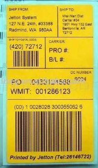 Yellow variable temperature sticker