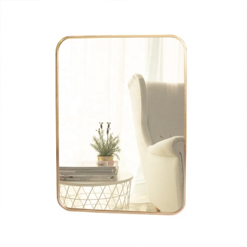 4mm waterproof stainless steel material round mental mirror frame bathroom