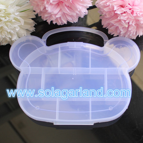 2,5 * 13 * 19,5 cm klarer Kunststoff Schöne Panda-Form Aufbewahrungsbox Schmuck Organizer Container