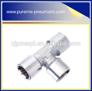 Equal female tee brass pipe fitting ,pneumatic pipe fitting for nylon tubes