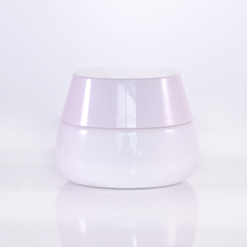 Pot de crème en verre blanc d&#39;opale naturelle pour soin de la peau