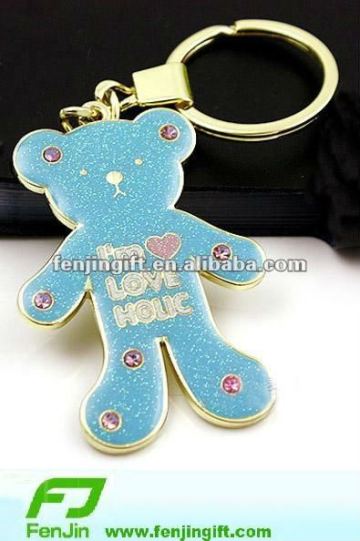 metallic teddy bear keychain