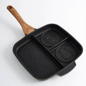 OEM Special Design Series 3 Hole Egg Frying Pan Cast Aluminum Marble Non-stick Coating Egg Pan